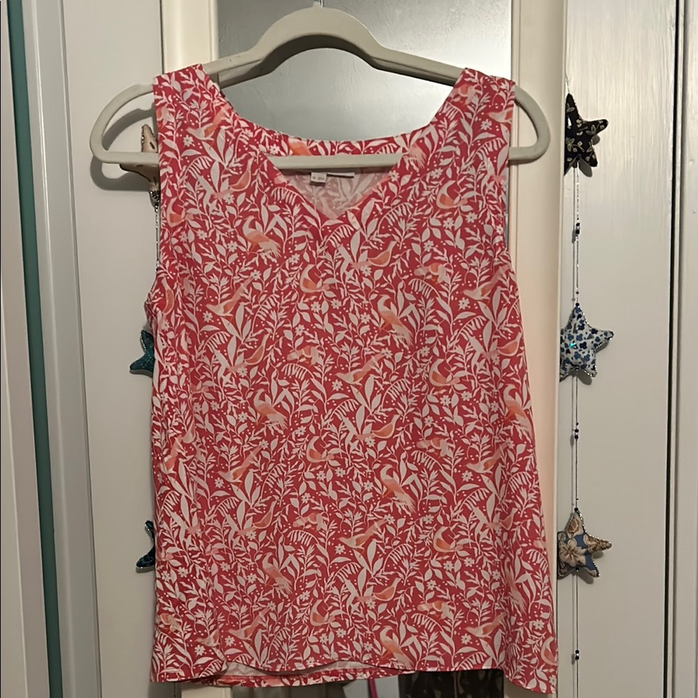 LOFT Floral Pink Sleeveless Top XS